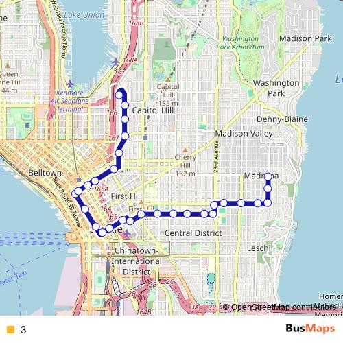 3 bus Line Map