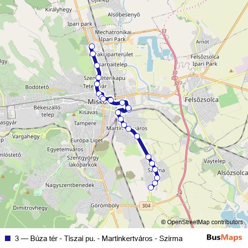 3 bus Line Map