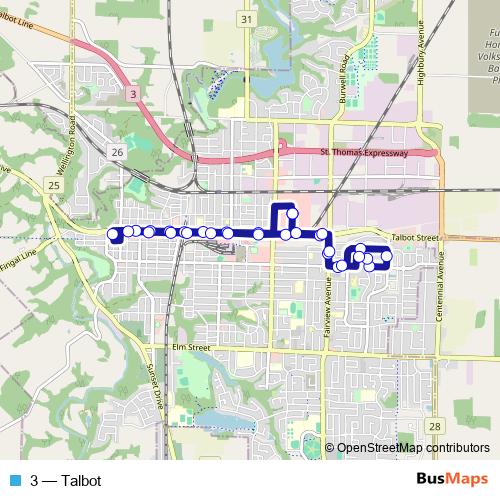 3 bus Line Map