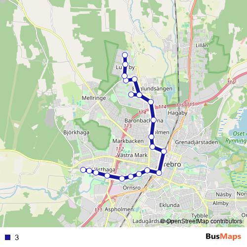 3 bus Line Map