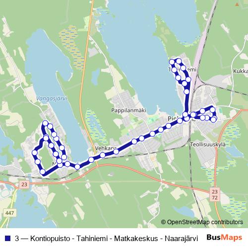 3 bus Line Map
