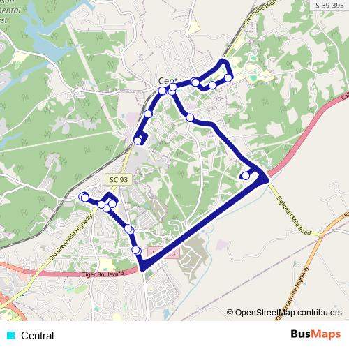 Central bus Line Map