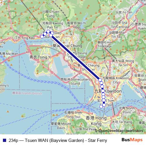 234p bus Line Map