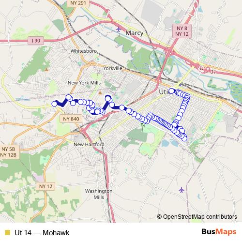 Ut 14 bus Line Map
