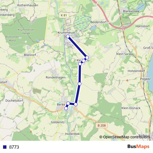 8773 bus Line Map