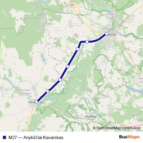 M27 bus Line Map