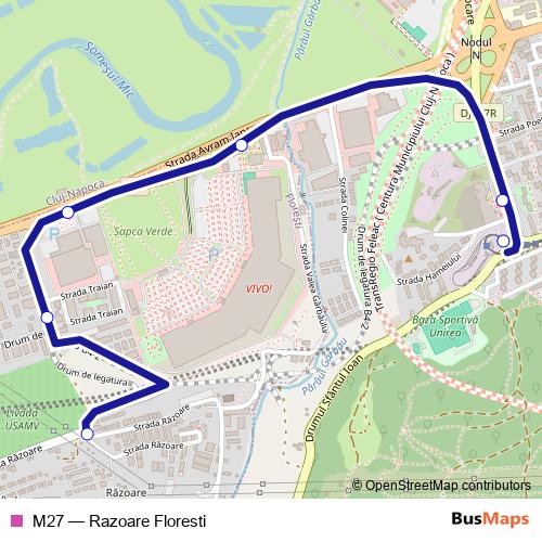 M27 bus Line Map
