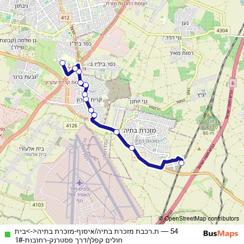 54 bus Line Map