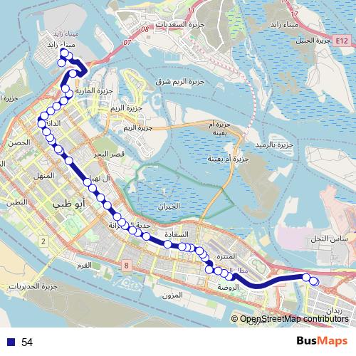 54 bus Line Map