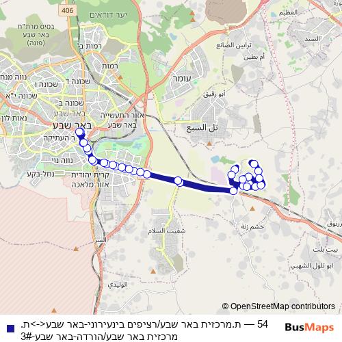 54 bus Line Map