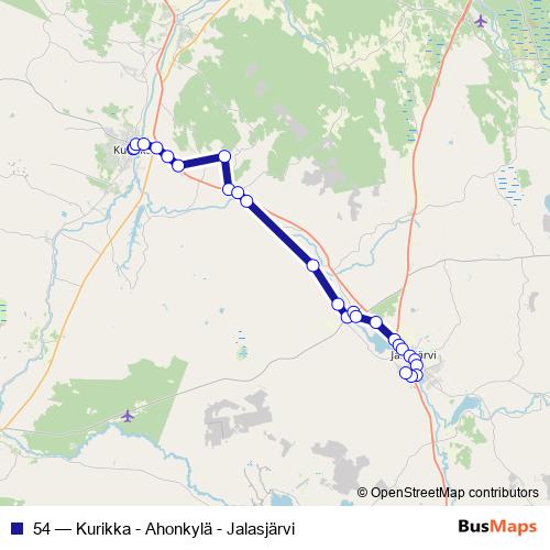 54 bus Line Map