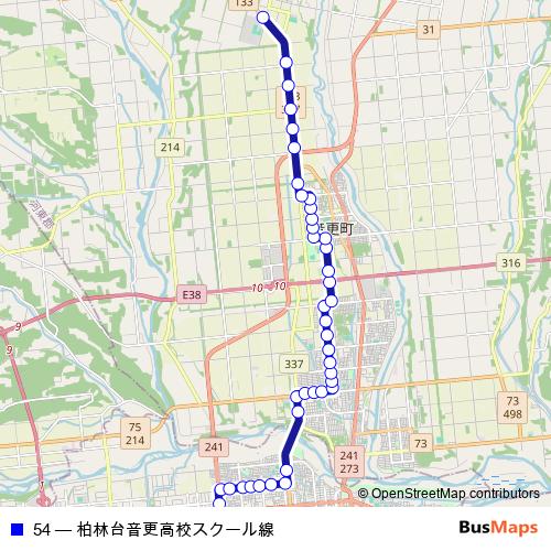 54 bus Line Map