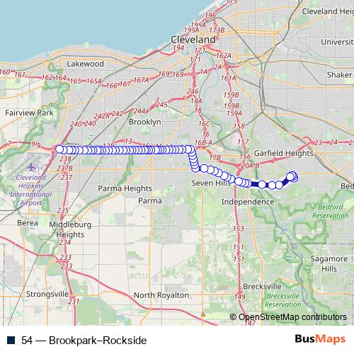 54 bus Line Map