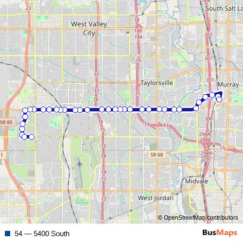 54 bus Line Map