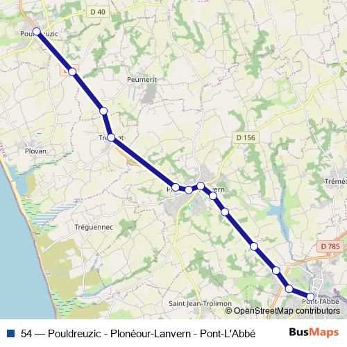 54 bus Line Map
