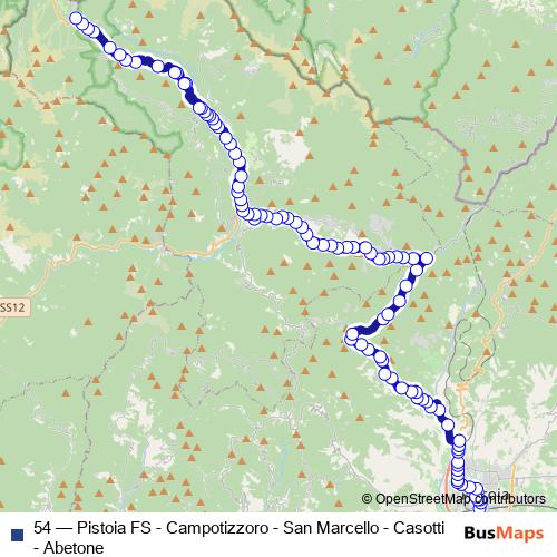 54 bus Line Map