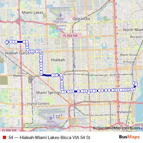 54 bus Line Map