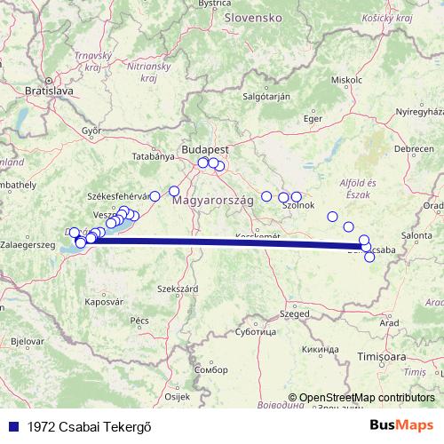 1972 Csabai Tekergő rail Line Map