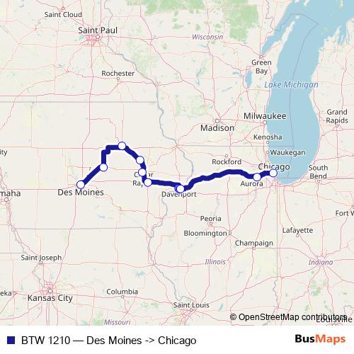 BTW 1210 bus Line Map
