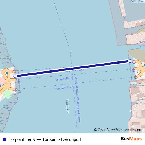 Torpoint Ferry ferry Line Map