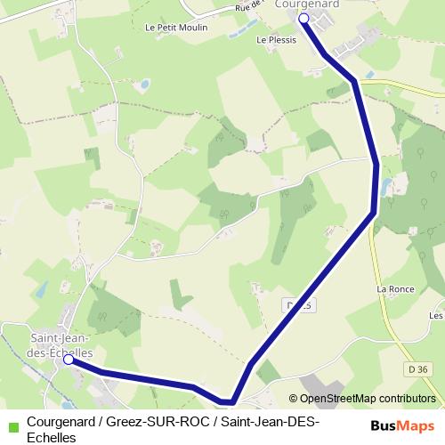 Courgenard / Greez-SUR-ROC / Saint-Jean-DES-Echelles bus Line Map