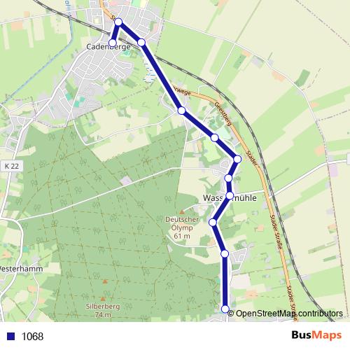 1068 bus Line Map