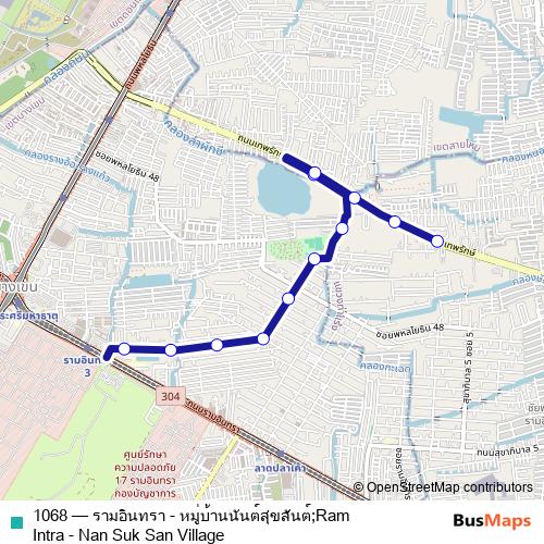 1068 bus Line Map