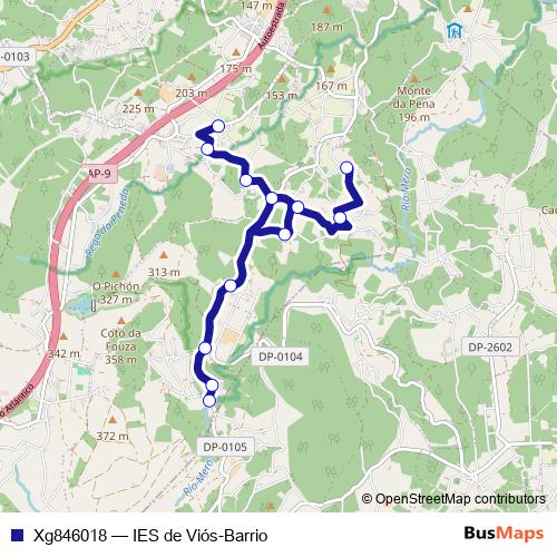 Xg846018 bus Line Map