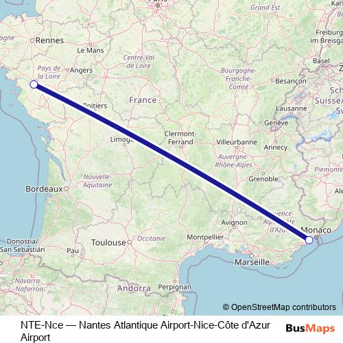 NTE-Nce bus Line Map