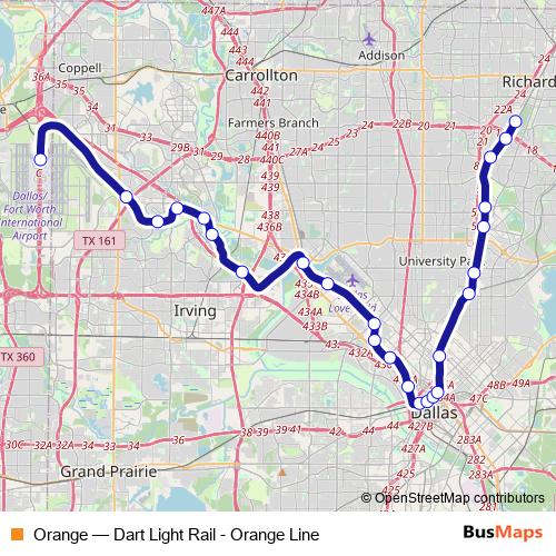 Orange tram Line Map