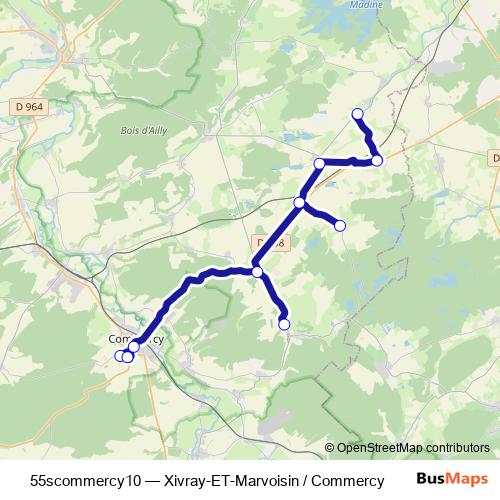 55scommercy10 bus Line Map