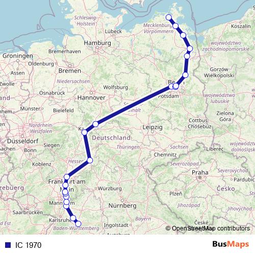 IC 1970 rail Line Map