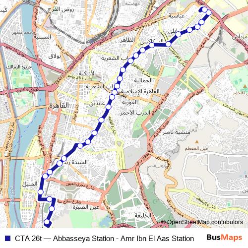 CTA 26t bus Line Map