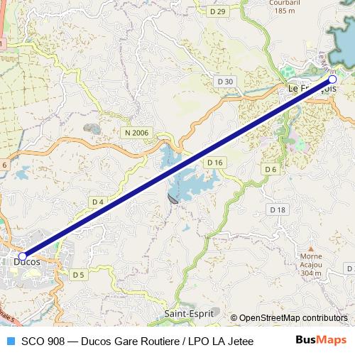 SCO 908 bus Line Map