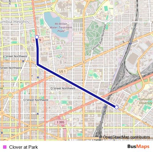 Clover at Park bus Line Map