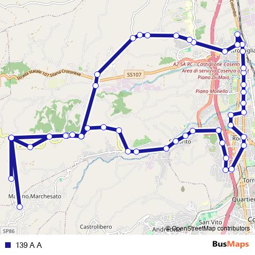 139 A A bus Line Map