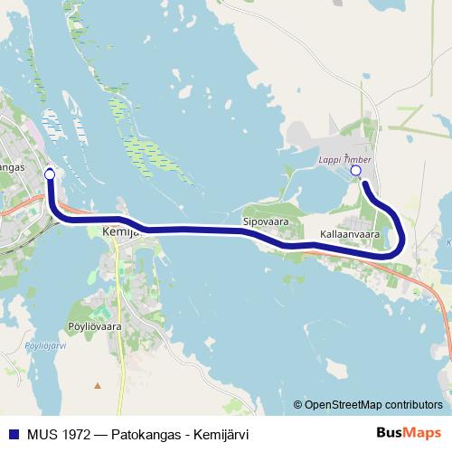 MUS 1972 rail Line Map