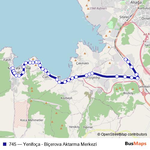 745 bus Line Map
