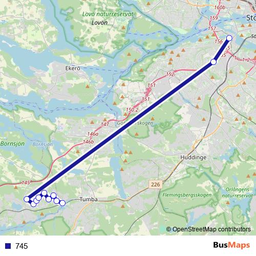 745 bus Line Map