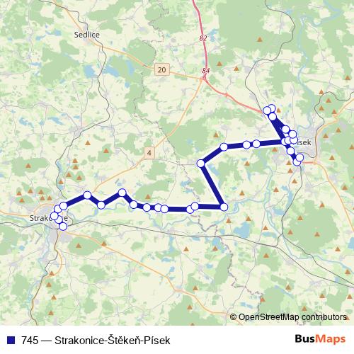 745 bus Line Map