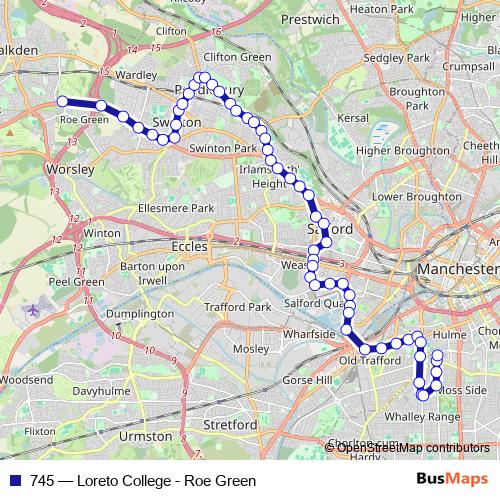 745 bus Line Map