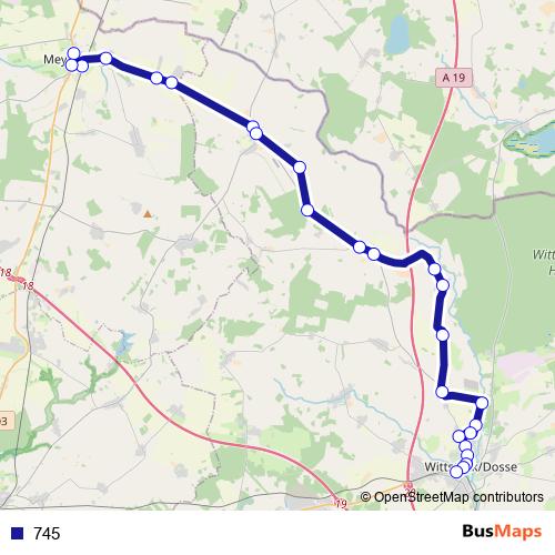 745 bus Line Map