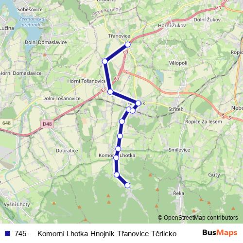 745 bus Line Map