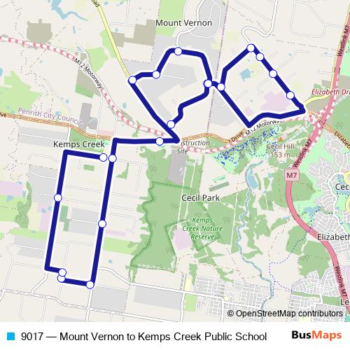 9017 bus Line Map