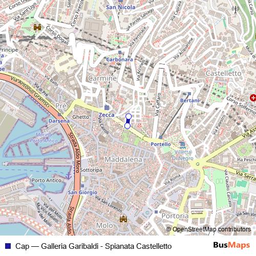 Cap cable-car Line Map