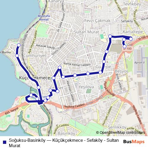 Soğuksu-Basinköy bus Line Map