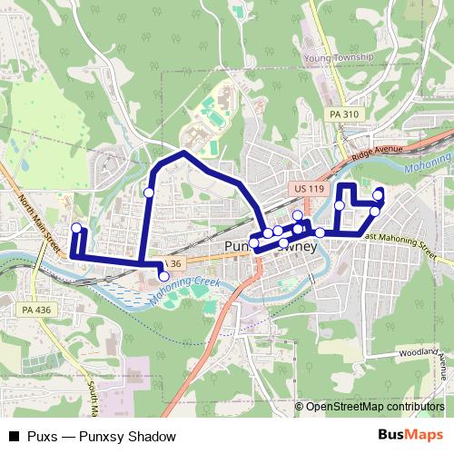 Puxs bus Line Map