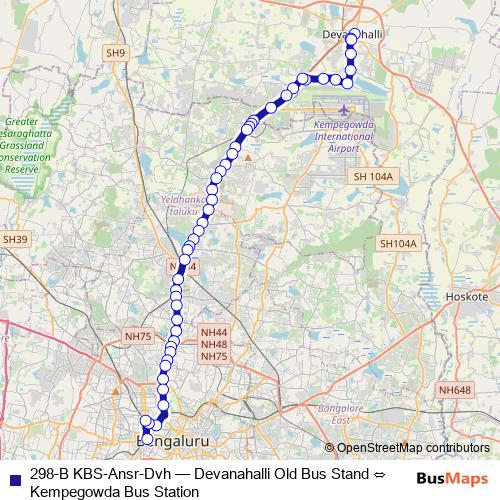 298-B KBS-Ansr-Dvh bus Line Map