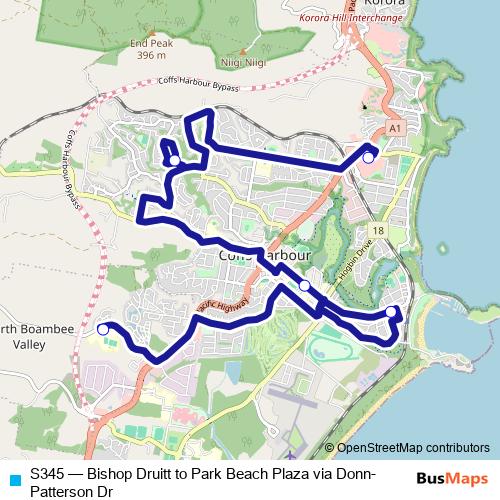 S345 bus Line Map