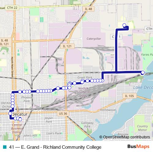 41 bus Line Map